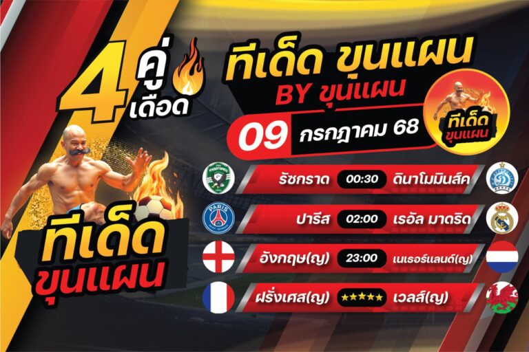 ทีเด็ดบอลวันนี้ บอลสเต็ป4 วิเคราะห์บอล [วันพุธที่ 9 กรกฎาคม 2568]