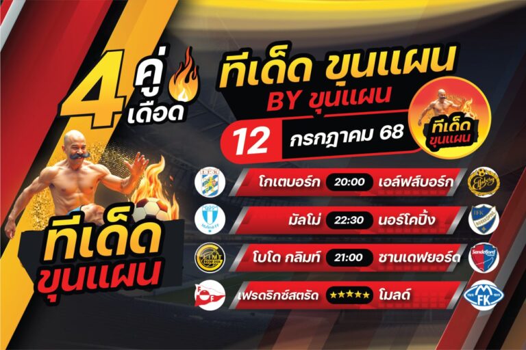 ทีเด็ดบอลวันนี้ บอลสเต็ป4 วิเคราะห์บอล [วันเสาร์ที่ 12 กรกฎาคม 2568]