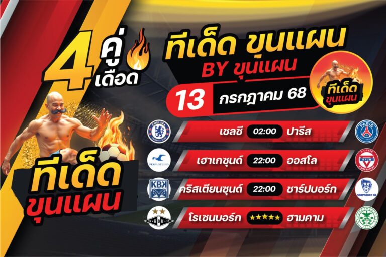 ทีเด็ดบอลวันนี้ บอลสเต็ป4 วิเคราะห์บอล [วันอาทิตย์ที่ 13 กรกฎาคม 2568]
